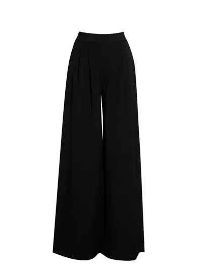 Miss Circle New York Women's Aleeza Black Wide Leg Suit Pants