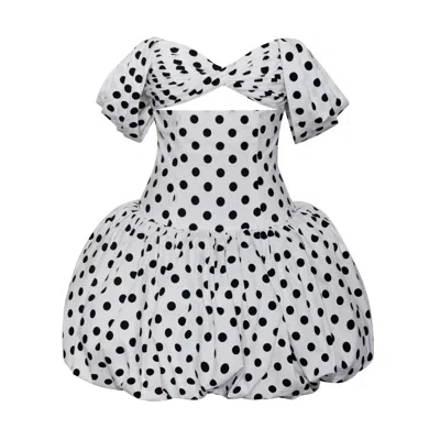 Miss Circle New York Women's Black / White Umika Polka Dots Bubble Hem Mini Dress In Black/white