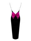 Miss Circle New York Women's Flore Black Crystal Straps Backless Gown With Bow