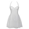 Miss Circle New York Women's Johana White Eyelet Halter Mini Dress