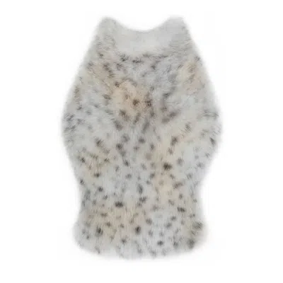 Miss Circle New York Women's Neutrals Sasha Tan Cheetah Backless Contoured Fur Halter Top In Brown