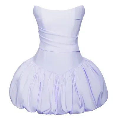 Miss Circle New York Women's Oletta Blue Corset Strapless Bubble Hem Mini Dress