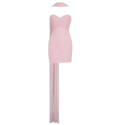Miss Circle New York Women's Olivia Rose Pink Strapless Crossover Mini Dress