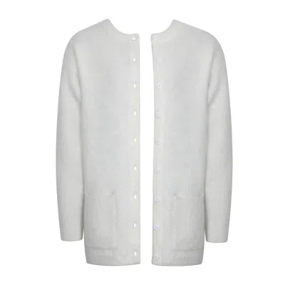 Miss Circle New York Women's Orla White Wool-blend Ribbed Knit Cardigan