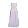 Miss Circle New York Women's Purple Jaclyn Lavender Lace Trim Cutout Seersucker Midi Dress