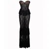 Miss Circle New York Women's Quennell Black Lace Corset Maxi Dress In Black