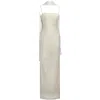 Miss Circle New York Women's Raizel Gold Beaded Sequin Bodycon Gown With Scarf In Gold