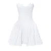 Miss Circle New York Women's Sacha White Lace Drop Waist Corset Puffy Mini Dress In White