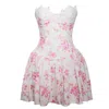 Miss Circle New York Women's Samara Floral Drop Waist Linen Corset Puffy Mini Dress
