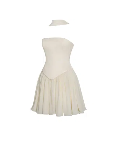 Miss Circle New York Women's Valentina Butter Yellow Boned Curve Edge Peplum Mini Dress