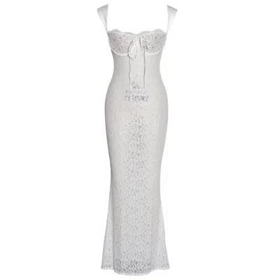 Miss Circle New York Women's Veronica White Lace Maxi Dress