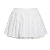 Miss Circle New York Women's White Aliza Lace Trim Layered Cotton Mini Full Skirt