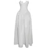 Miss Circle New York Women's White Naila Lace Trim Strapless Drop Waist Wedding Gown In White