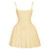 Miss Circle New York Women's Yellow / Orange Kadi Yellow Cotton Drop Waist Corset Mini Dress In Yellow/orange