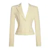 Miss Circle New York Women's Yellow / Orange Quinne Butter Yellow Slim-fit Blazer