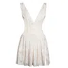 Miss Circle New York Women's Zahara Off White Jacquard Drop Waist Mini Dress
