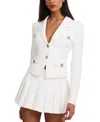 Miss Circle Oakley Structured Tailored Button Blazer Jacket In White