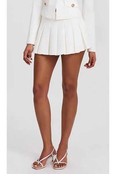 Miss Circle Oaklyn Pleated Mini Skort In White, Women's At Urban Outfitters