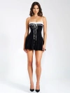 Miss Circle Olya Velvet A-line Corset Mini Dress In Black