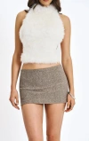 Miss Circle Osira Low-waisted Micro Skort In Brown