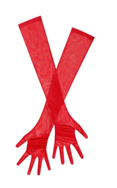Miss Circle Qira Mesh Opera-length Gloves In Purple