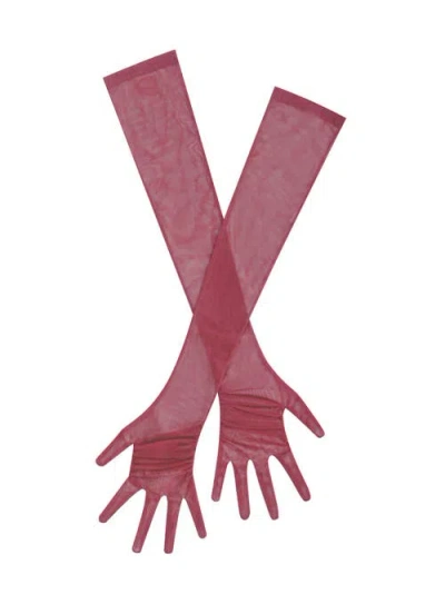 Miss Circle Qira Mesh Opera-length Gloves In Yellow