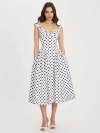 Miss Circle Rahma Polka Dot Drop Waist Midi Cotton Poplin Dress