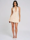 Miss Circle Reyna Backless Pleated Mini Blazer Dress In Neutral