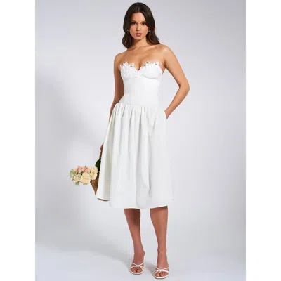Miss Circle Rowan Lace Drop Waist Corset Sundress In White