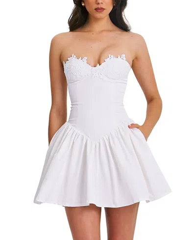 Miss Circle Sacha Lace Drop Waist Mini Dress In Multi