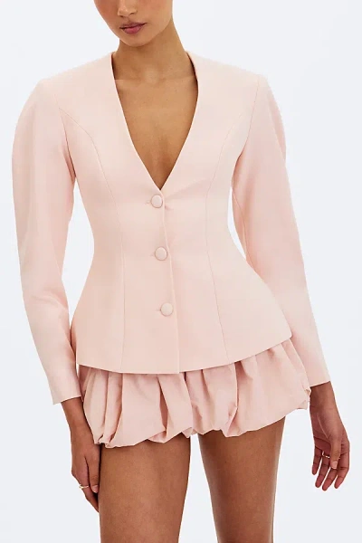 Miss Circle Savannah Peplum Blazer Jacket In Rose, Women's At Urban Outfitters In Multi