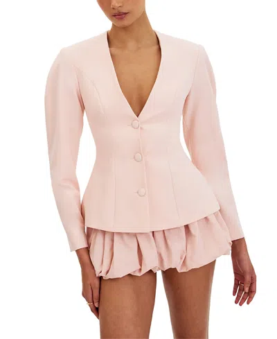 Miss Circle Savannah Peplum Blazer In Pink