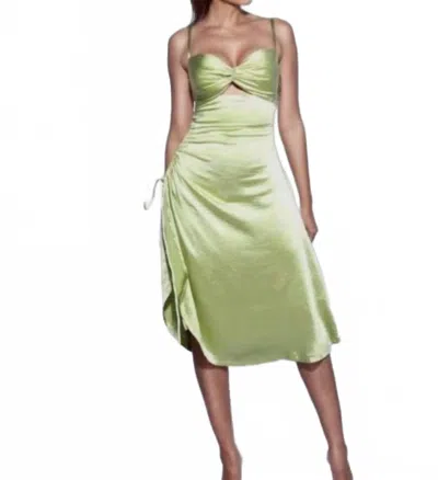 Miss Circle Selena Satin Dress In Green