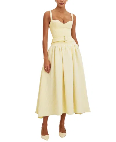 Miss Circle Tiana Sweetheart Belted Midi Dress In Multi