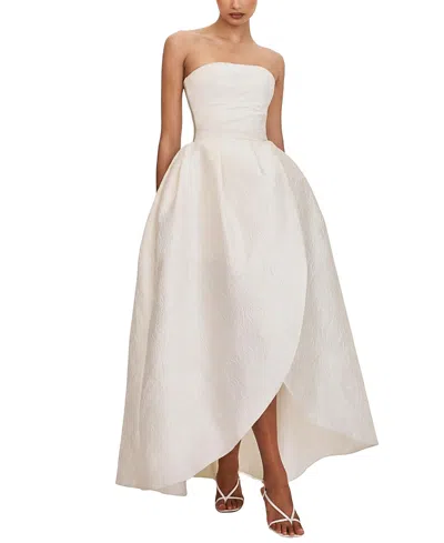 Miss Circle Tomika Jacquard Dipped Hem Wedding Gown In White