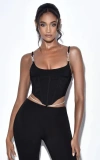 Miss Circle Tristyn Crystal Strap Corset Top In Multi