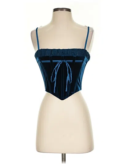 Pre-owned Miss Circle Tube Top Blue Strapless Neckline Tops