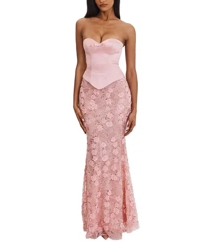 Miss Circle Uliya Strapless Mermaid Peplum Maxi Dress In Pink