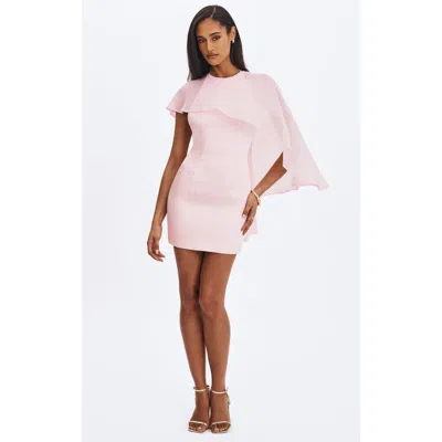 Miss Circle Umeko Asymmetrical Cape Mini Dress In Pink