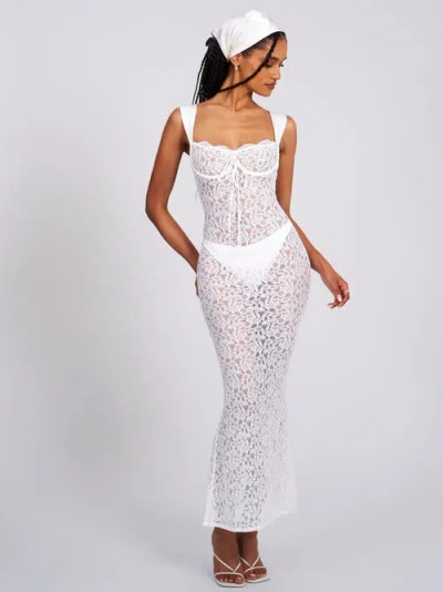 Miss Circle Women Veronica White Lace Maxi Dress