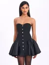 Miss Circle Women Kaden Black Drop Waist Mini Puffy Dress In Black