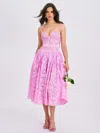 Miss Circle Women Lorena Pink Lace Drop Waist Midi Sundress In Pink