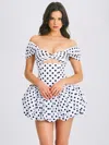 Miss Circle Women Umika Polka Dots Bubble Hem Mini Dress In White