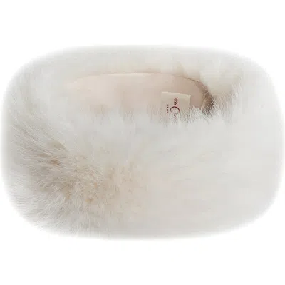 Miss Circle Wrap Around Vegan Fur Hat Headband In White