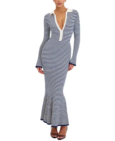 Miss Circle Xelie Cotton Terry Knit Mermaid Maxi Dress In Multi