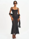 Miss Circle Yadira Polka Dot Chiffon Maxi Dress In Black