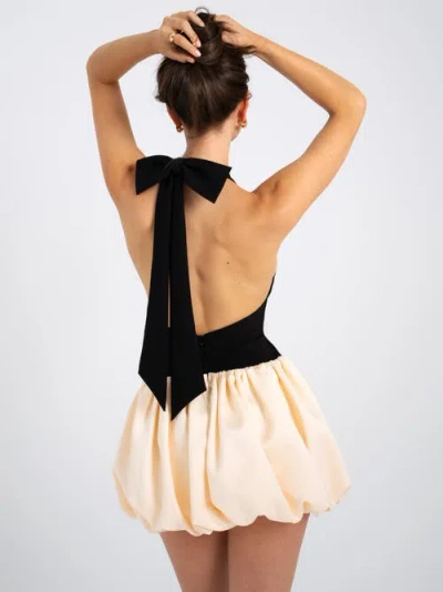 Miss Circle Yaira Backless Drop Waist Mini Bubble Dress In Multi