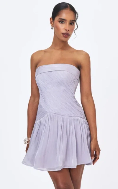 Miss Circle Yalena Crystal Organza Strapless Mini Dress In White