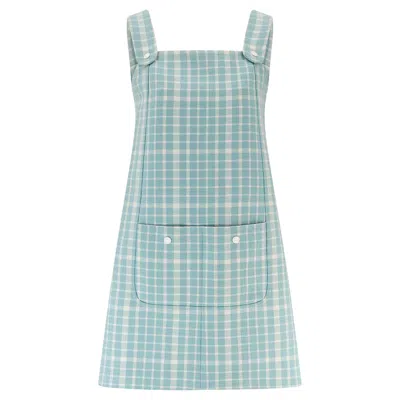 Pre-owned Miss Dior 1970s  Blue And White Gingham Check Dress