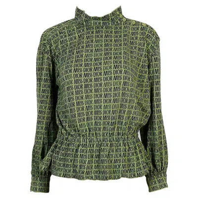 Pre-owned Miss Dior Vintage Green Logo Blouse